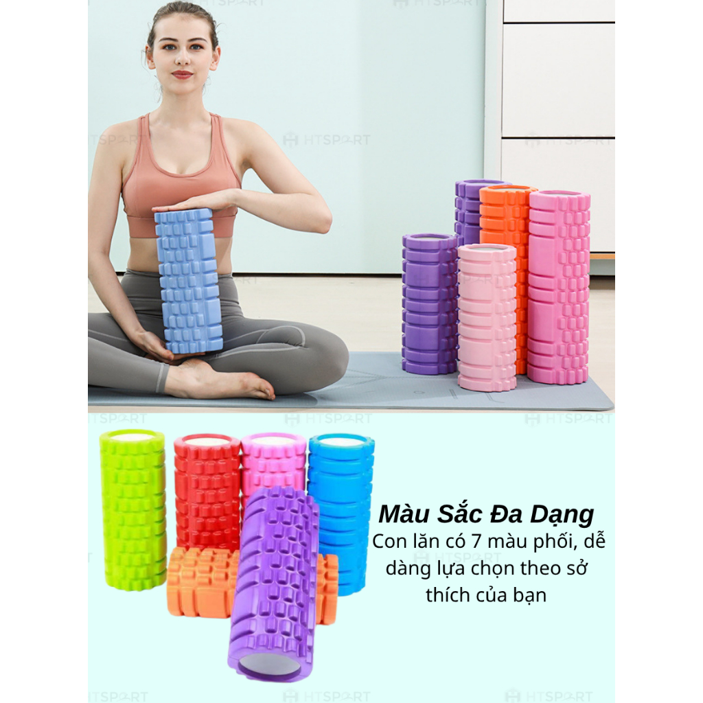 Con Lăn Foam Roller Massage Dãn Cơ Tập Gym Yoga Hàng Chuẩn Chính Hãng 30 33 45 CM