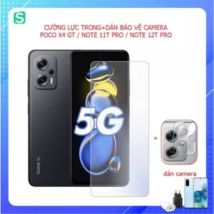 Kính cường lực Dành Cho Poco X4 GT / Note 11T Pro / Note 12T Pro 5G trong suốt không full màn + dán bảo vệ camera