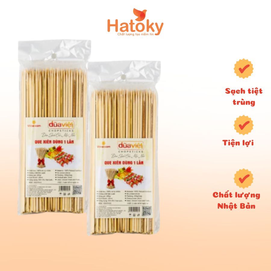 Que xiên tre 200gr xiên thịt, đồ ăn nhanh, xúc xích, cây xiên thịt ...