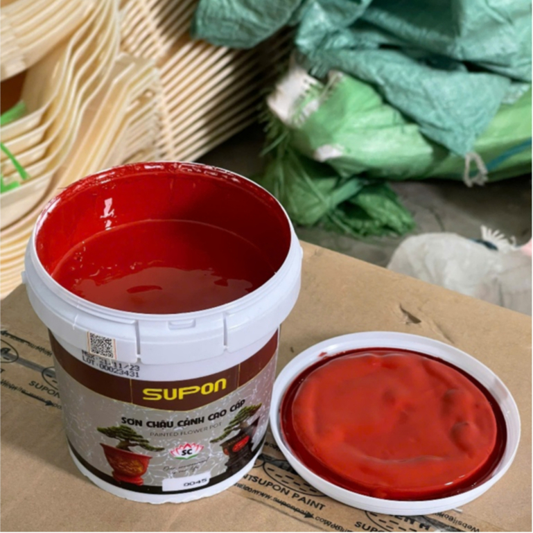 [HỘP 1KG] Sơn Supon màu ĐỎ 0045 chuyên dụng cho chậu cảnh (chậu kiểng ...