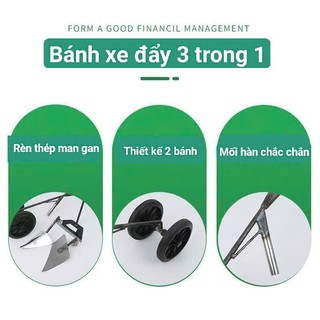 Cuốc trợ lực hai bánh đa chức năng 3 trong 1, cuốc làm cỏ, đào rãnh, cuốc vùn [Điều chỉnh độ sâu]...