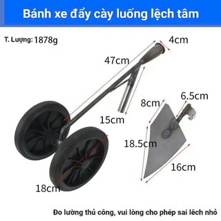 Cuốc trợ lực hai bánh đa chức năng 3 trong 1, cuốc làm cỏ, đào rãnh, cuốc vùn [Điều chỉnh độ sâu]...