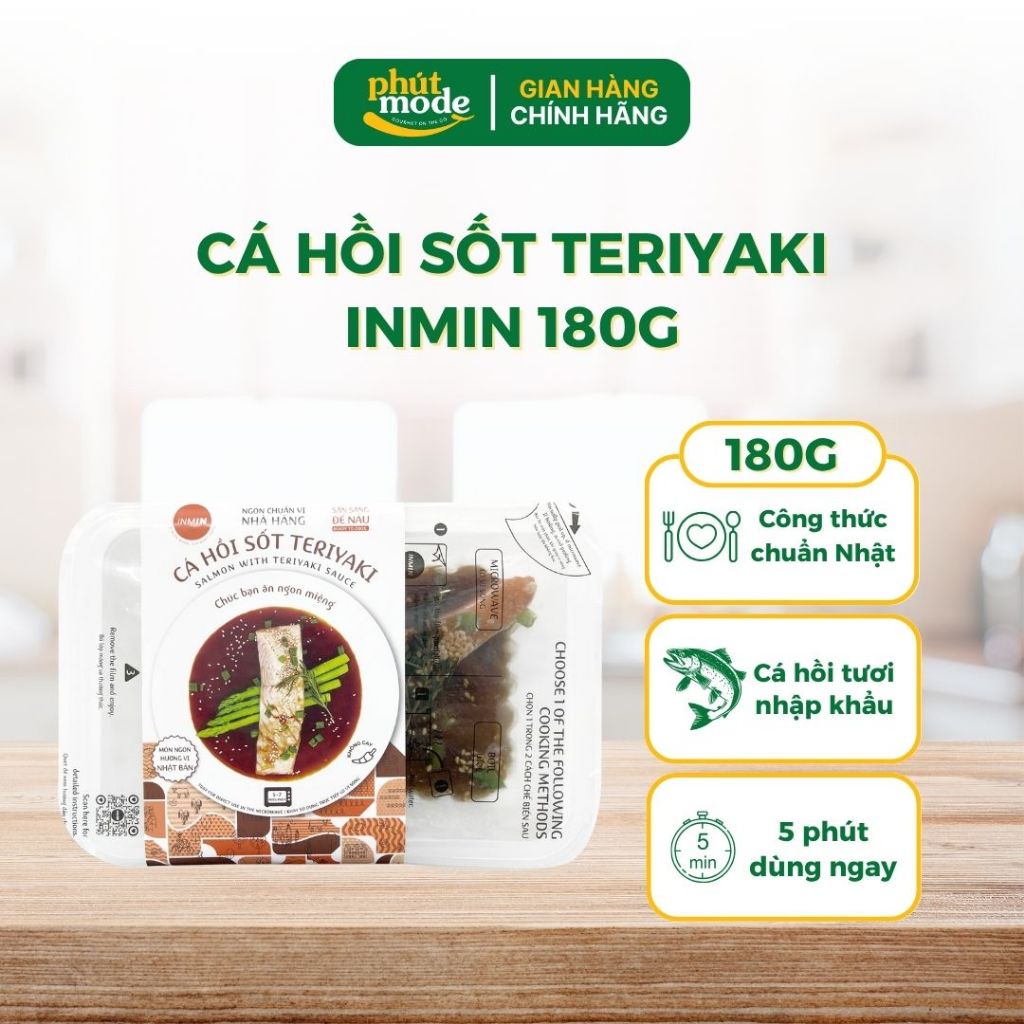Cá hồi sốt INMIN FOOD Các loại - Hải sản chế biến sẵn giàu dinh dưỡng, tốt cho mọi người 180g