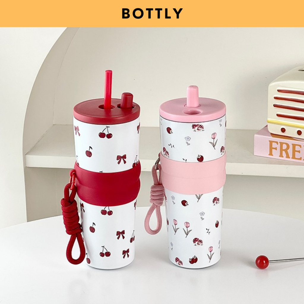 Ly giữ nhiệt Fun+ 750ml_Candy, inox 316, giữ nhiệt 8-12H, có ống hút và dây cầm tiện lợi