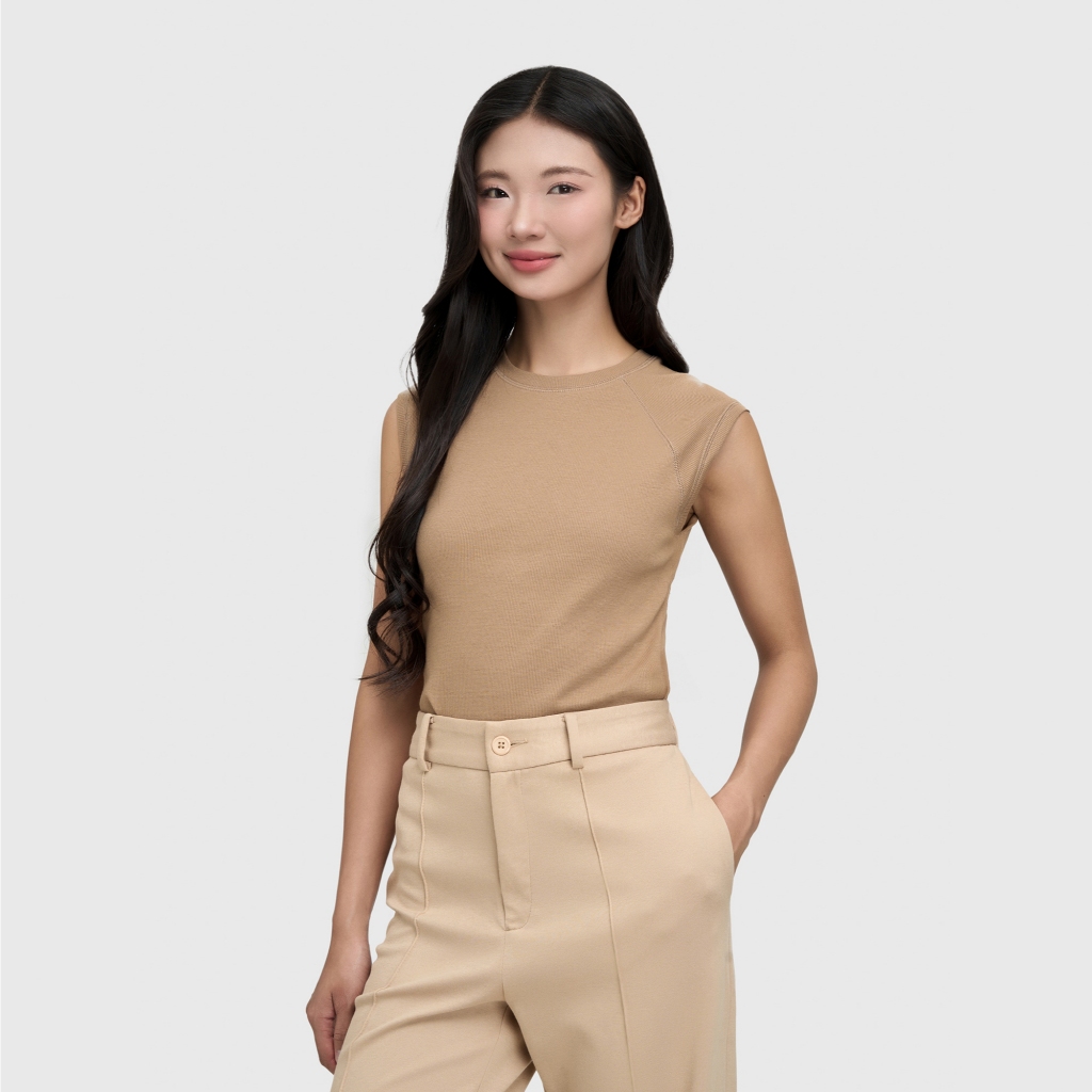 Áo phông nữ CANIFA cổ tròn không tay 6TS25S012