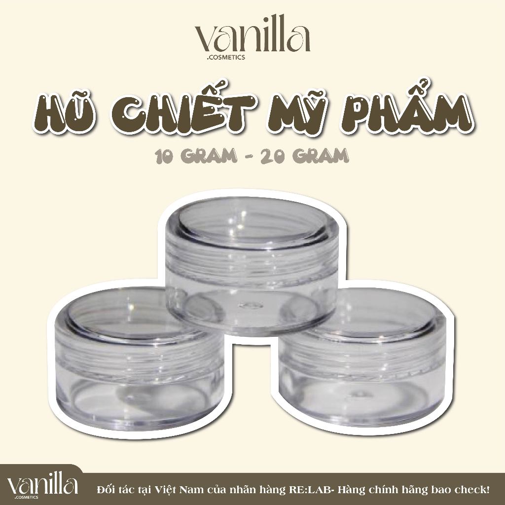 HŨ NHỰA TRONG SUỐT nắp Đen Trắng Hồng - HŨ nhỏ 10g 20g - Lọ hủ kiếng thuỷ tinh đựng kem chiết mỹ phẩm