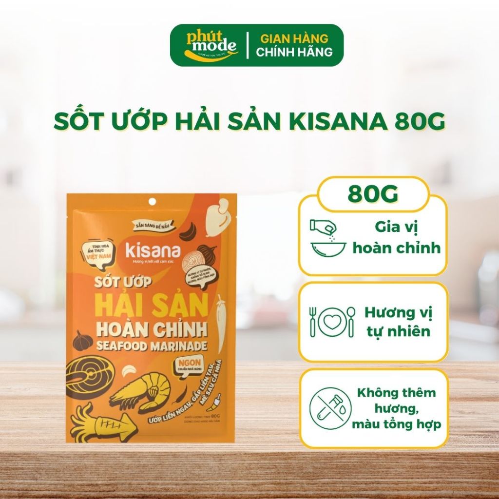 Sốt ướp hải sản Kisana 80g - Gia vị ướp hải sản hoàn chỉnh thơm ngon chuẩn vị nhà hàng
