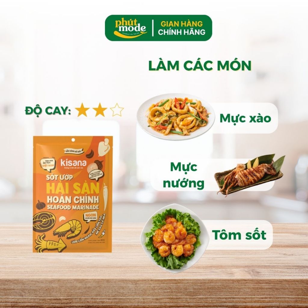 Sốt ướp hải sản Kisana 80g - Gia vị ướp hải sản hoàn chỉnh thơm ngon chuẩn vị nhà hàng