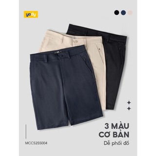 Quần shorts nam Business khóa sườn YODY chất liệu mềm, mịn, mát MCCS25S004