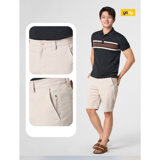 Quần shorts nam Business khóa sườn YODY chất liệu mềm, mịn, mát MCCS25S004