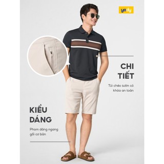 Quần shorts nam Business khóa sườn YODY chất liệu mềm, mịn, mát MCCS25S004