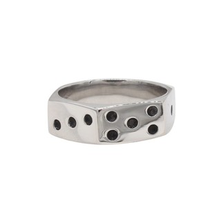 Nhẫn nam unisex titan kiểu lục giác chạm họa tiết số hình xúc xắc không gỉ MR2504
