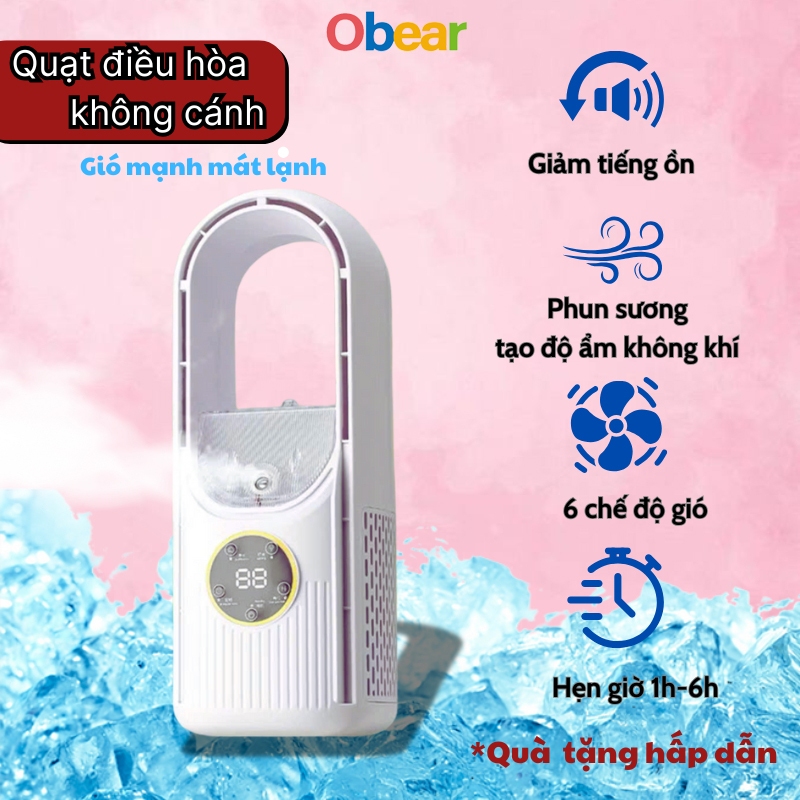 Quạt điều hòa SMARTGOOD phun sương,Quạt hơi nước để bàn,Quạt không cánh phun sương mini 6 chế độ,để bàn văn phòng