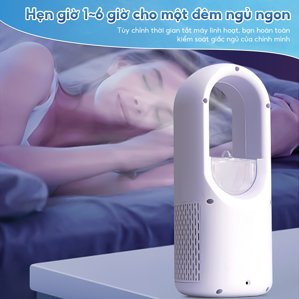 Quạt điều hòa phun sương quạt không cánh, Quạt hơi nước 6 cấp độ tính năng hẹn giờ Với Mosquito Repellent tấm