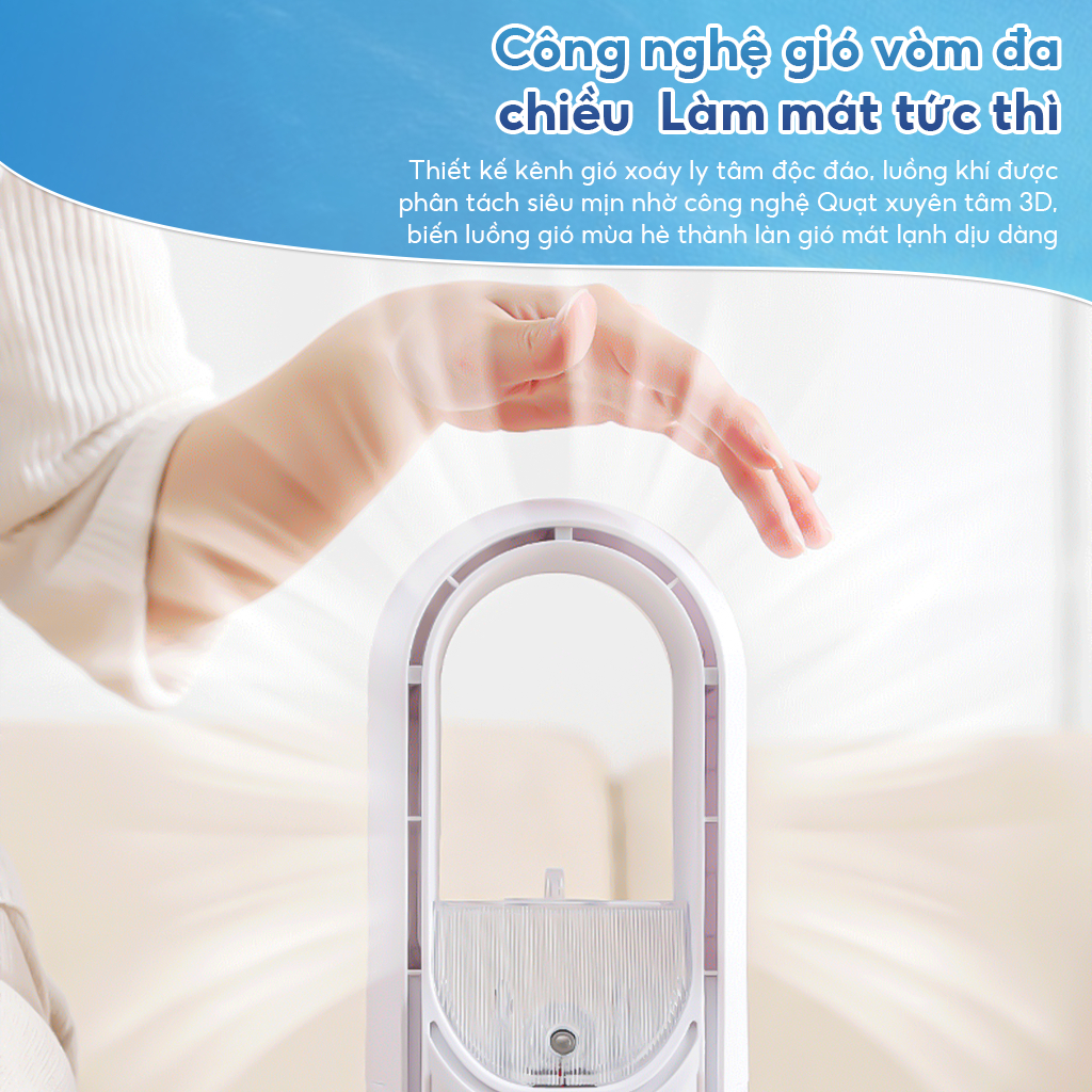 Quạt điều hòa phun sương quạt không cánh, Quạt hơi nước 6 cấp độ tính năng hẹn giờ Với Mosquito Repellent tấm
