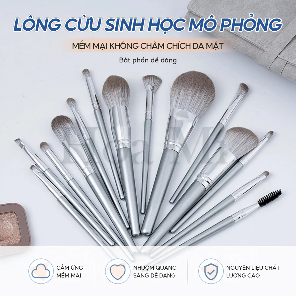 Bộ 14 Cọ Trang Điểm Chuyên Nghiệp Lông Mềm Cho Người Mới | Đa Năng Phấn Phủ/Blush/Phấn Mắt+Tặng Cọ Mi | Hỗ Trợ Dropship