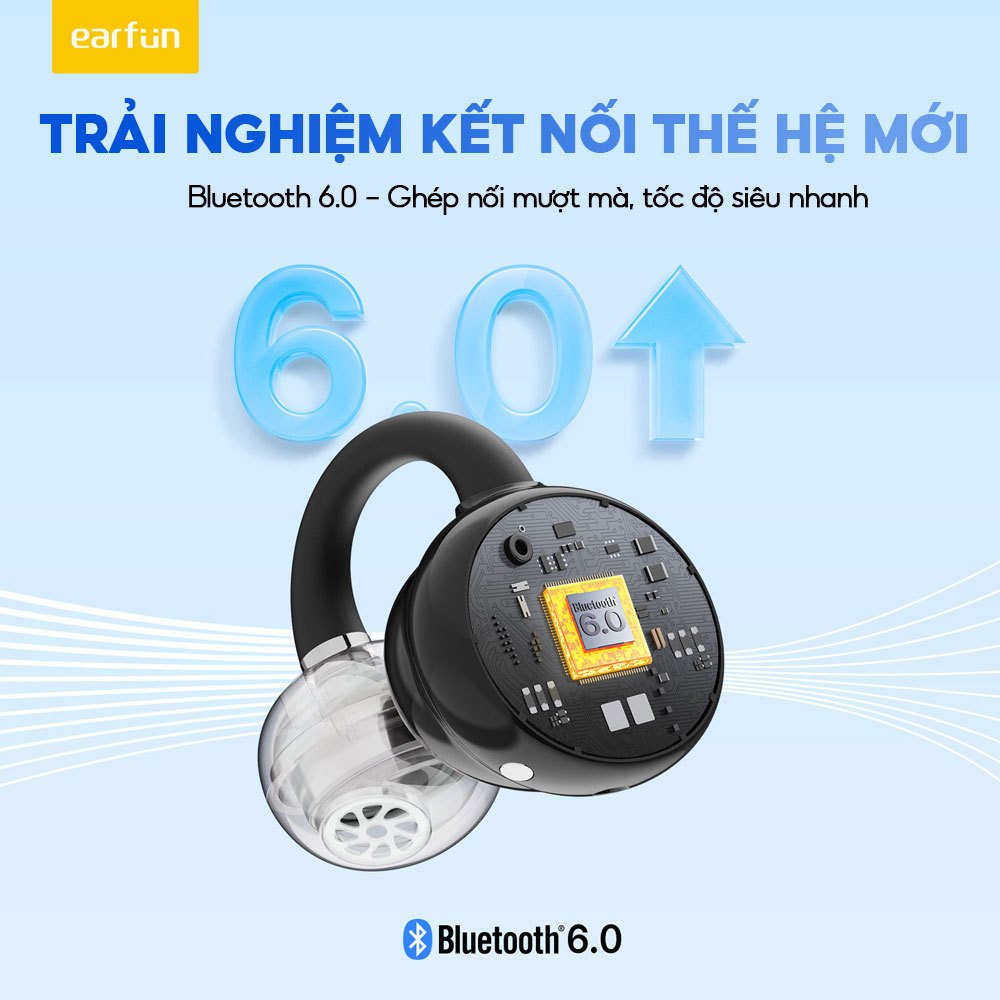 Tai Nghe Bluetooth Earfun Clip Thiết Kế Mở Open-Ear Kẹp Vành Tai Bluetooth 6.0 Hi-Res LDAC Pin 40H | BigBuy360 - bigbuy360.vn
