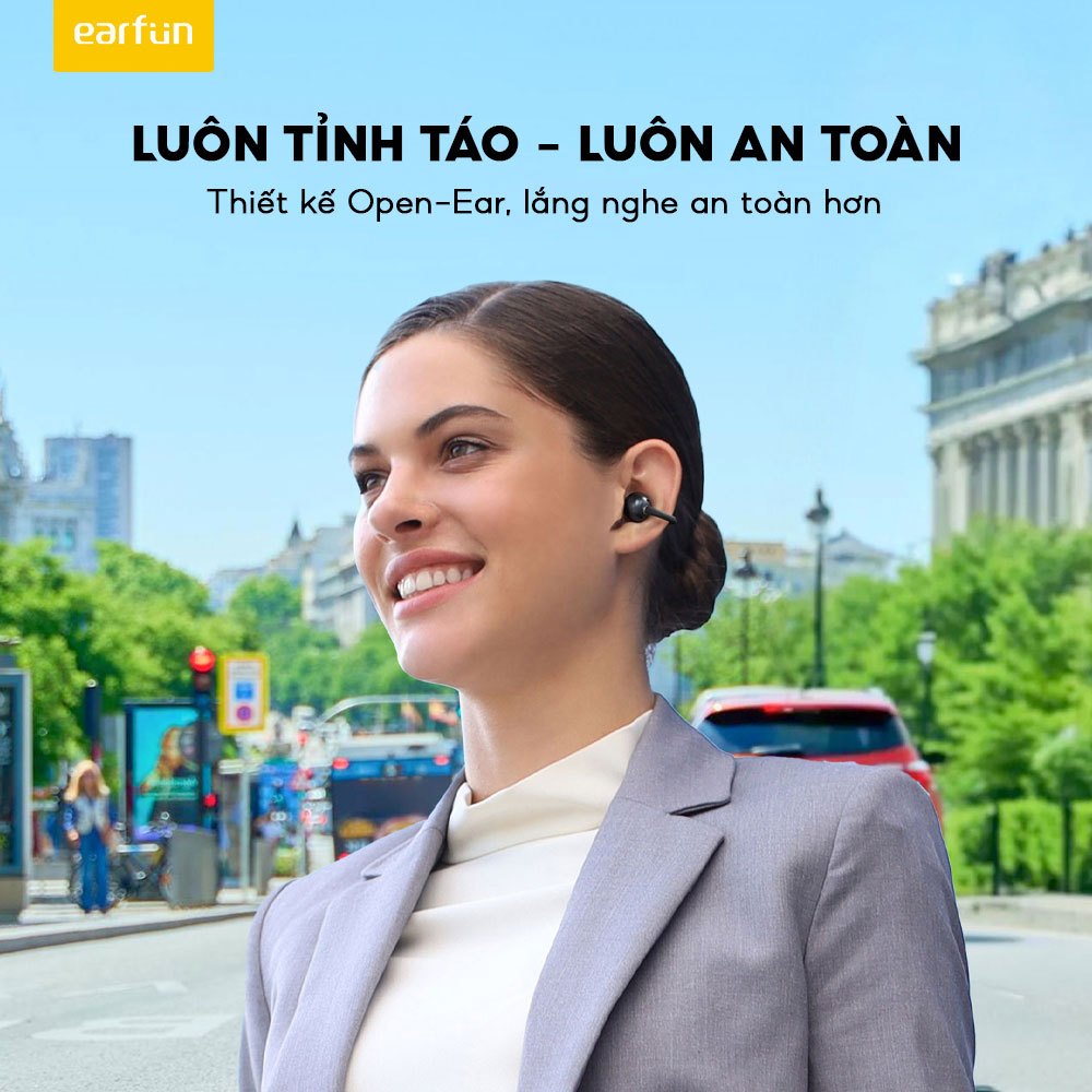 Tai Nghe Bluetooth Earfun Clip Thiết Kế Mở Open-Ear Kẹp Vành Tai Bluetooth 6.0 Hi-Res LDAC Pin 40H | BigBuy360 - bigbuy360.vn