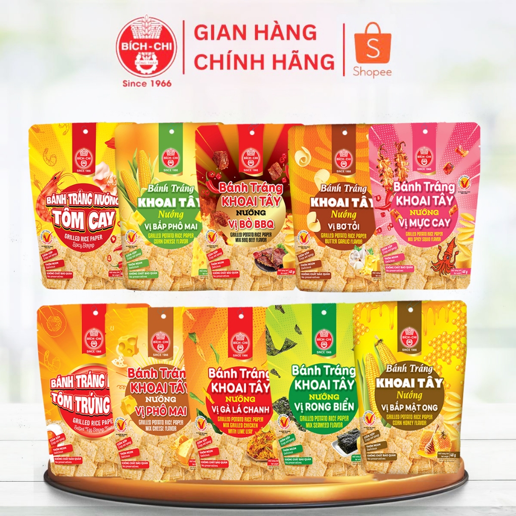 Bánh Tráng khoai tây nướng Bích Chi 40g [Combo 10 gói] | Shopee Việt Nam