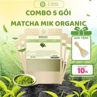 COMBO 5 gói 100g bột Matcha MIK ORGANIC giảm cân, làm bánh, làm đồ uống,...