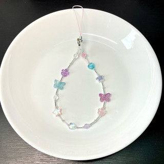 Dây Đeo Điện Thoại Mùa Hè - Móc Khoá Pastel Ánh Bạc Dễ Thương Đơn Giản Handmade by Carem