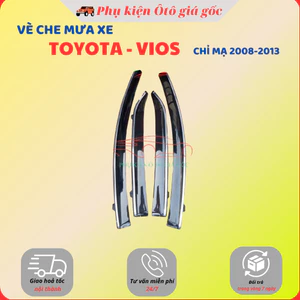 Vè che mưa xe Toyota Vios 2008 - 2013 chỉ mạ crom cao cấp, vừa khít 4 cánh cửa
