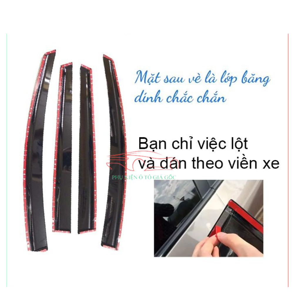 Vè che mưa xe Toyota Vios 2008 - 2013 chỉ mạ crom cao cấp, vừa khít 4 cánh cửa
