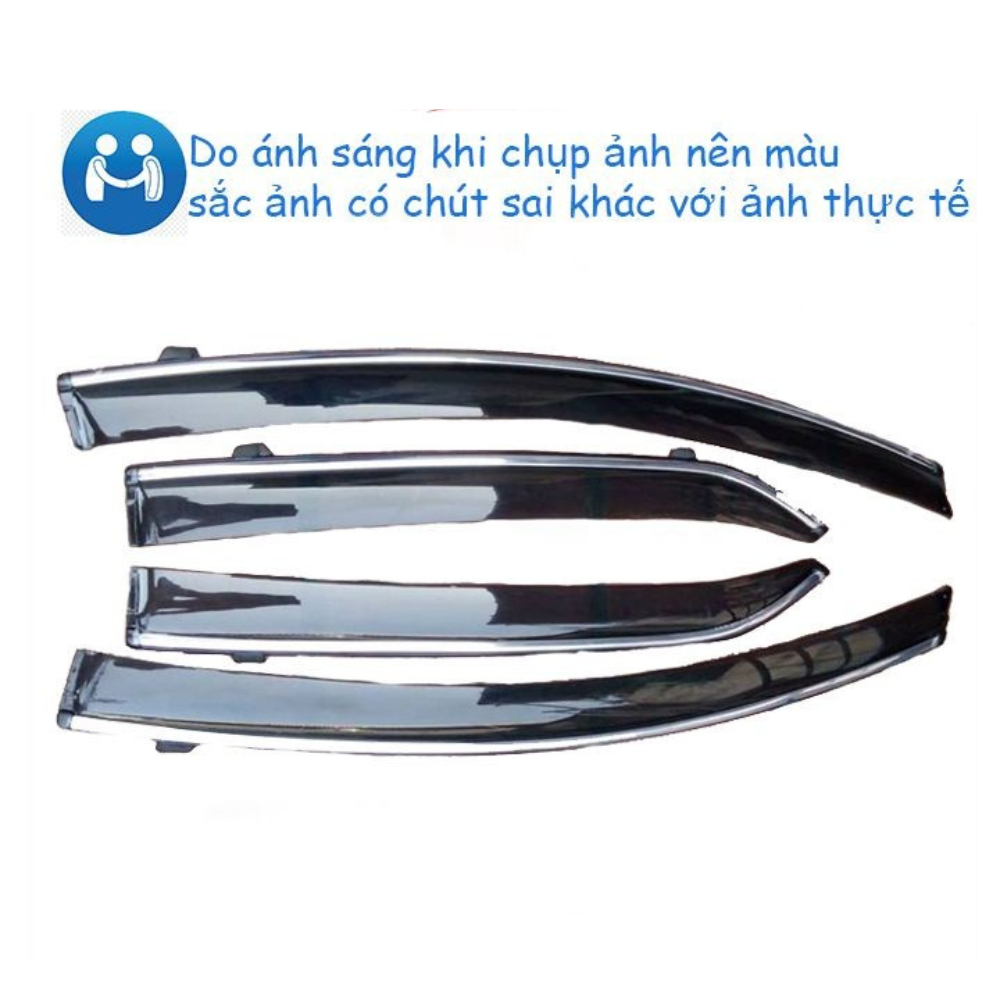 Vè che mưa xe Toyota Vios 2008 - 2013 chỉ mạ crom cao cấp, vừa khít 4 cánh cửa