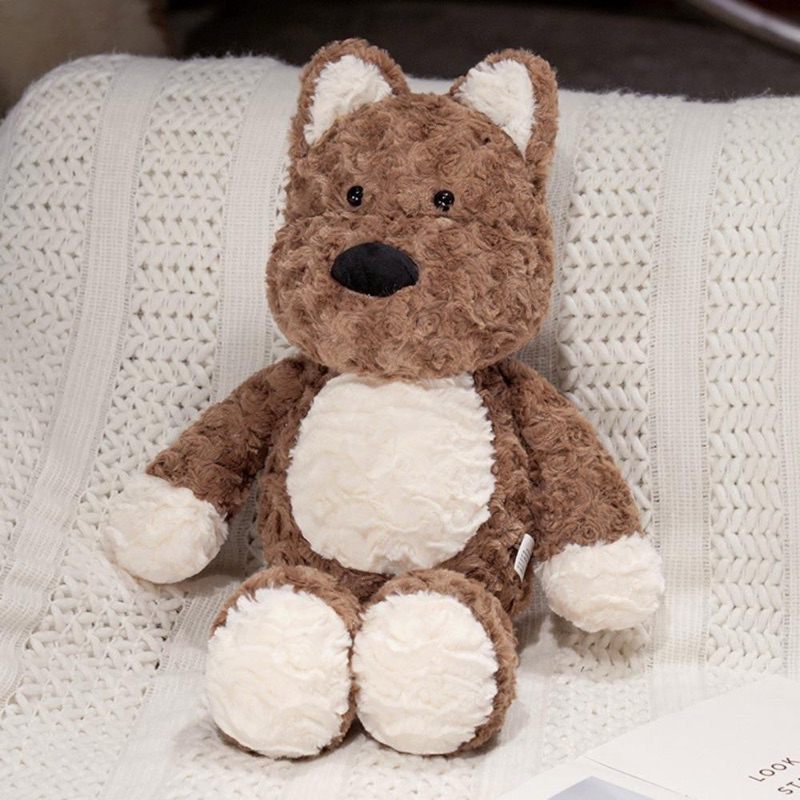 Gấu Thú Bông Puppy Cún Chó Trắng Tai Hồng Nâu Tai Trắng Chó Cảnh Sát Cứu Hộ Lông Xù Siêu Mềm Mịn Siêu Dễ Thương