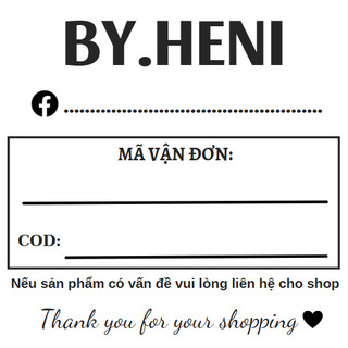 50 Phiếu ship hàng có tên shop sẵn keo kích thước 10x10cm in bằng mực đậm không phai