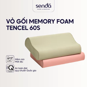 Vỏ gối cao su non Sen Đá Home Bedding lụa Tencel trơn màu cao cấp, bao áo gối Memory Foam