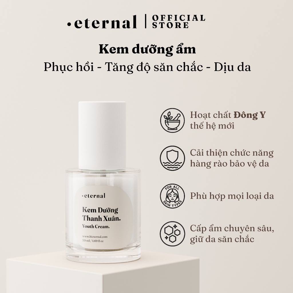 Kem Dưỡng Thanh Xuân Eternal 50ml – Collagen Dưỡng Ẩm, Giảm Nám, Làm Sáng Da, Ngừa Lão Hóa