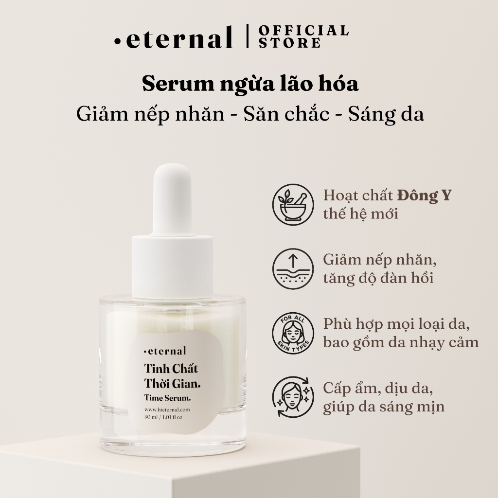 Tinh Chất Thời Gian Eternal 30ml – Serum Retinol Ngừa Lão Hóa, Dưỡng Ẩm, Căng Mịn Da, Giảm Nếp Nhăn
