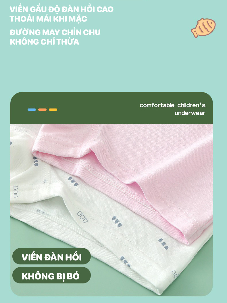 Quần Lót Đùi Bé Gái BETOP, Quần Chip Trẻ Em Gái Chất Cotton Kháng Khuẩn 7A Mềm Mịn, Thoáng Khí Cho Bé 8-48kg NT743