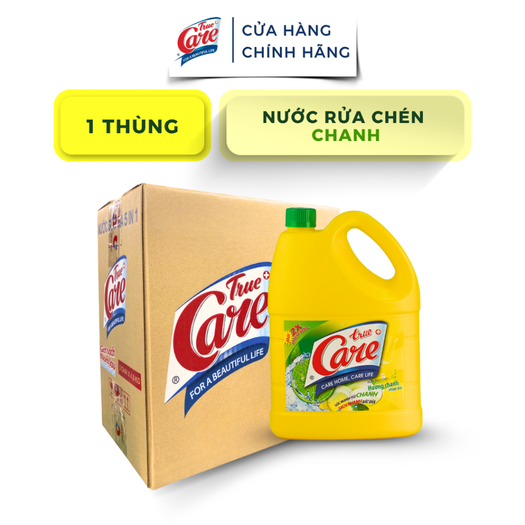 Thùng Nước Rửa Chén Thiên Nhiên True Care (4chai x 3.6kg)