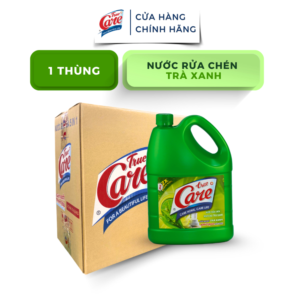 Thùng Nước Rửa Chén Thiên Nhiên True Care (4chai x 3.6kg)
