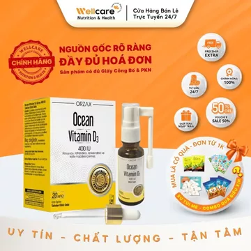 [TRẺ EM] Ocean Vitamin D3 xịt và nhỏ giọt bổ sung vitamin D3 giúp xương răng chắc khỏe cho trẻ - chai 20ml