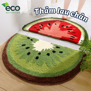Thảm Chùi Chân Hình Trái Cây Ngộ Nghĩnh, Thảm Nhà Tắm/Nhà Bếp/Phòng Khách Chống Trượt, Thấm Hút Tốt
