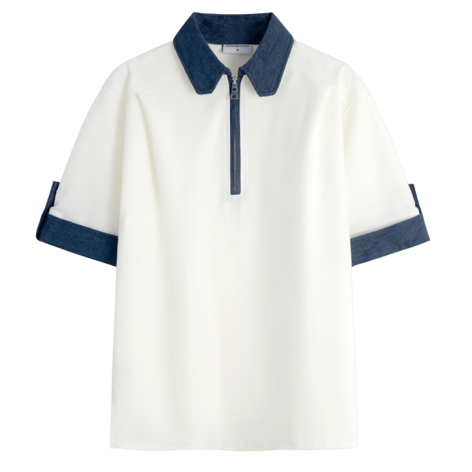 [NEW] Áo Polo nam cao cấp PHỐI JEANS sợi vải Cool Touch Cotton, thanh lịch - SHINGHAI