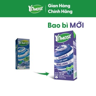 [KOL] Thùng 48 Hộp Sữa Chua Lên Men Tự Nhiên Yomost Bạc Hà - Việt Quất (170ml/Hộp)
