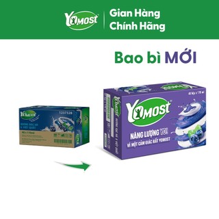 [KOL] Thùng 48 Hộp Sữa Chua Lên Men Tự Nhiên Yomost Bạc Hà - Việt Quất (170ml/Hộp)