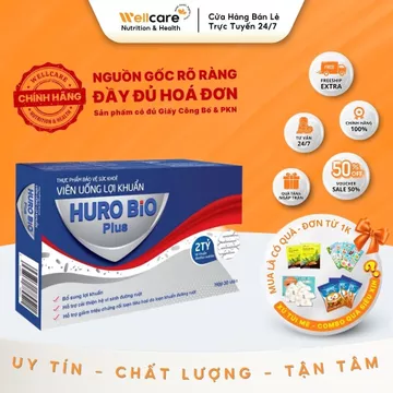 [MEN VI SINH] Men vi sinh Huro Bio Plus - bổ sung lợi khuẩn, giảm rối loạn tiêu hóa, dùng cho người lớn, trẻ em