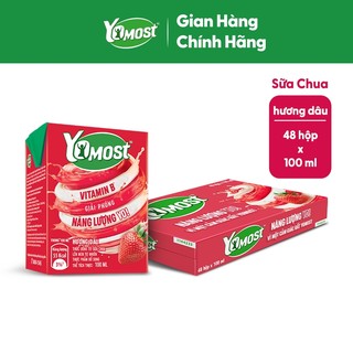 Thùng 48 Hộp Sữa chua uống Yomost vị dâu 100ml/hộp