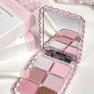 GOGOTALES Bảng Phấn Mắt, Phấn Má GogoTales 6 Ô Vỏ Hồng Ballet Coquette Sweet Pink Ballet Soft phong cách Hàn Quốc GT773