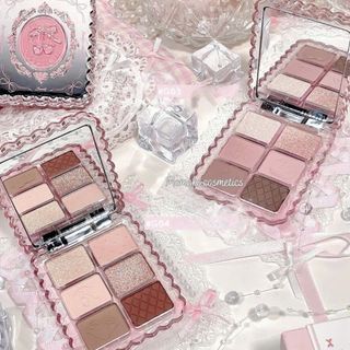 GOGOTALES Bảng Phấn Mắt, Phấn Má GogoTales 6 Ô Vỏ Hồng Ballet Coquette Sweet Pink Ballet Soft phong cách Hàn Quốc GT773