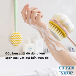 Cây Bông Chà Lưng Măng Cụt 2 Mặt Cọ Tạo Bọt Siêu Mịn Cán Dài Tạo Bọt Mịn Giúp Thư Giãn Cơ Thể Mỗi Khi Tắm Gội