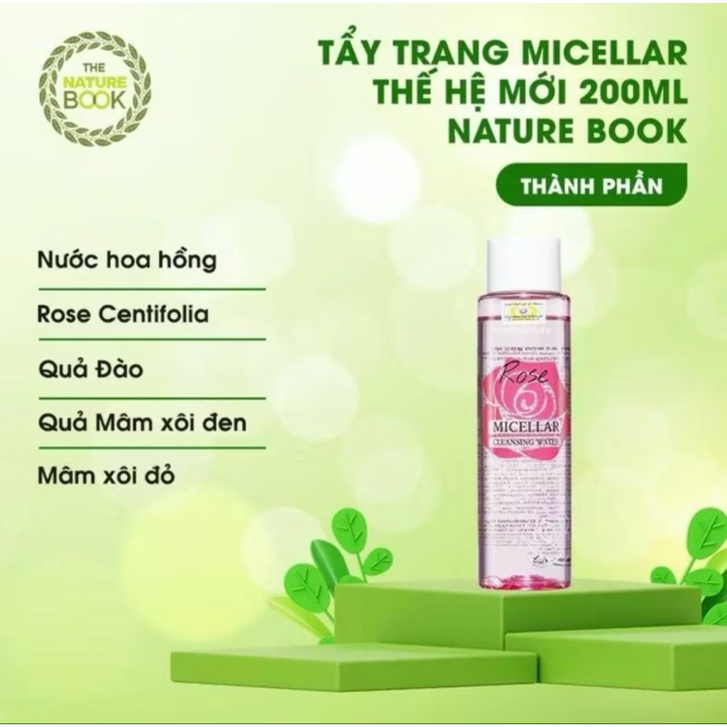 Tẩy Trang The Nature Book Thế Hệ Mới Làm Sạch Da Dưỡng Ẩm Loại Bỏ Hoàn Toàn Lớp Trang Điểm 200ml