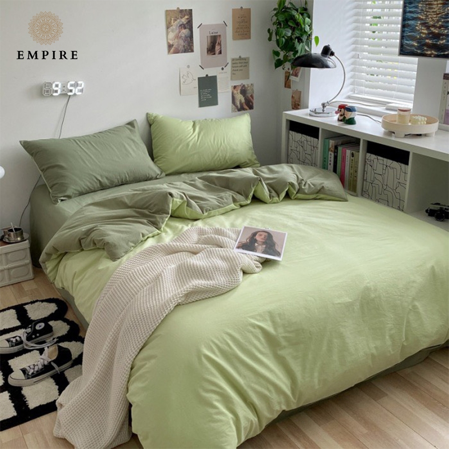 Bộ chăn ga gối cotton tici EMPIRE set 5 món ga trải giường bo chun drap đẹp - EMPIRE Bedding & Decor