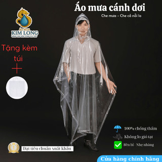ÁO MƯA CÁNH DƠI TRONG SUỐT  - CÓ KHẨU TRANG PHÙ HỢP VỚI THỜI TRANG
