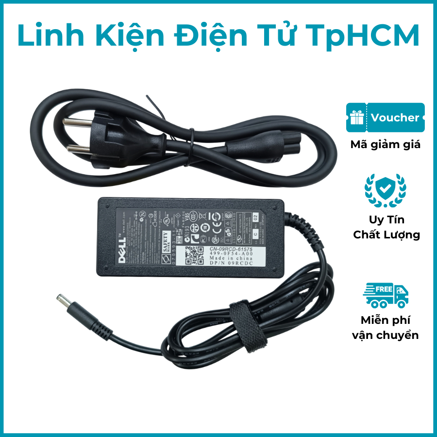 Chargeur Ordinateur Portable Dell 65W 19.5V 3.34A - Compatible Inspiron 3000/5000/7000, Latitude, Vostro, XPS - Adaptateur 4.5x3.0mm